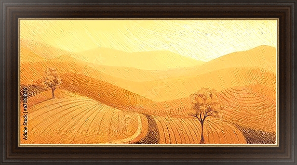 Постер Оранжевый горизонт с типом исполнения На холсте в раме в багетной раме 1.023.151