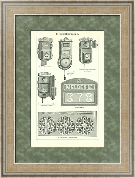 Постер Телефонные аппараты II 1 с типом исполнения Акварель в раме в багетной раме 485.M40.584