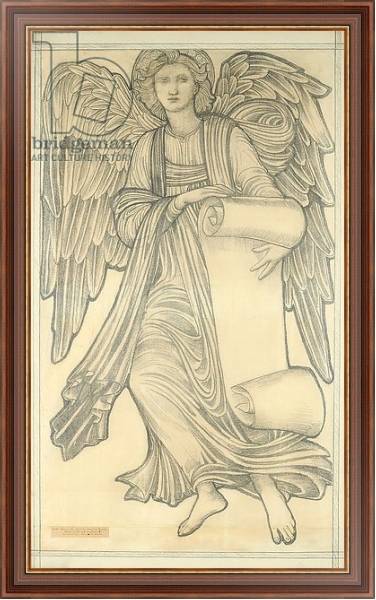 Постер Angel with Scroll - figure number nine, 1880 с типом исполнения На холсте в раме в багетной раме 35-M719P-83