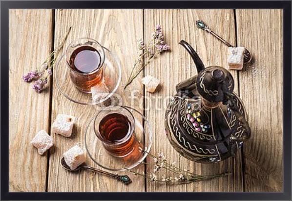 Постер Турецкий чай со сладостями с типом исполнения На холсте в раме в багетной раме 221-01