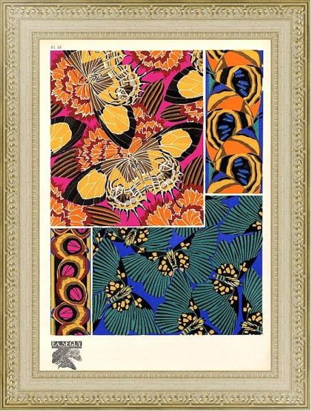 Постер Papillons by E. A. Seguy №10 с типом исполнения Акварель в раме в багетной раме 484.M48.725
