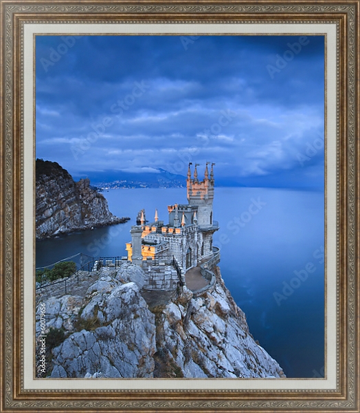 Постер Крым, замок Ласточкино гнездо  1 с типом исполнения На холсте в раме в багетной раме 595.M52.330
