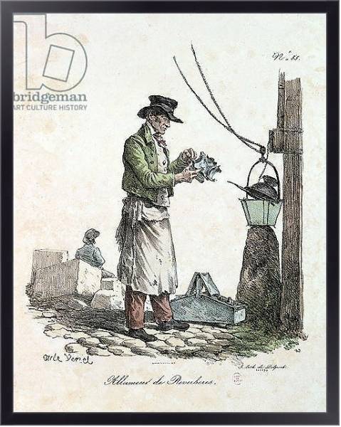 Постер The Lamplighter, engraved by Francois Seraphin Delpech с типом исполнения На холсте в раме в багетной раме 221-01