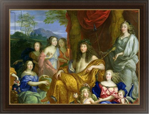 Постер The Family of Louis XIV 1670 с типом исполнения На холсте в раме в багетной раме 1.023.151