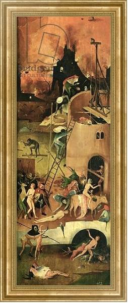 Постер The Haywain: right wing of the triptych depicting Hell, c.1500 2 с типом исполнения На холсте в раме в багетной раме NA033.1.051