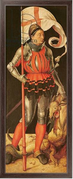 Постер Stephan Paumgartner portrayed as Saint George, left panel of the Paumgartner Altarpiece, c.1500 с типом исполнения На холсте в раме в багетной раме 221-02