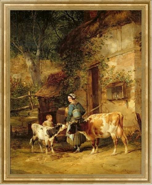 Постер The Milkmaid, 1840 с типом исполнения На холсте в раме в багетной раме NA033.1.051