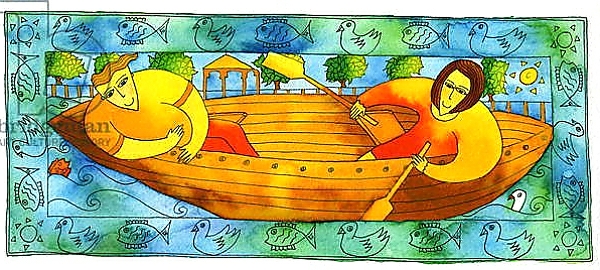 Постер Rowing on the River, 1998 с типом исполнения На холсте без рамы