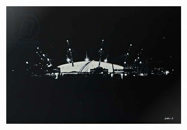 Постер O2 Arena, North Greenwich, London, Black & white, 2016 с типом исполнения На холсте в раме в багетной раме 221-03