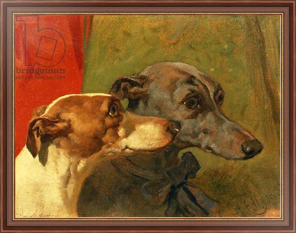 Постер The Greyhounds 'Charley' and 'Jimmy' in an Interior с типом исполнения На холсте в раме в багетной раме 35-M719P-83