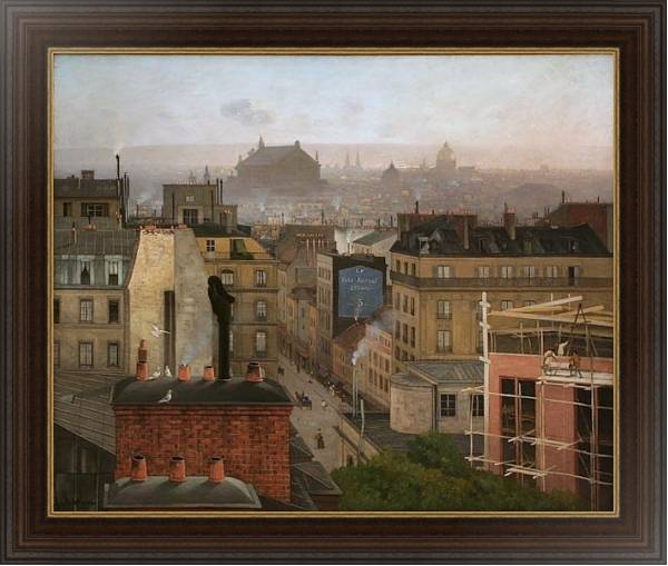 Постер Вид на Париж с Монмартра с типом исполнения На холсте в раме в багетной раме 1.023.151