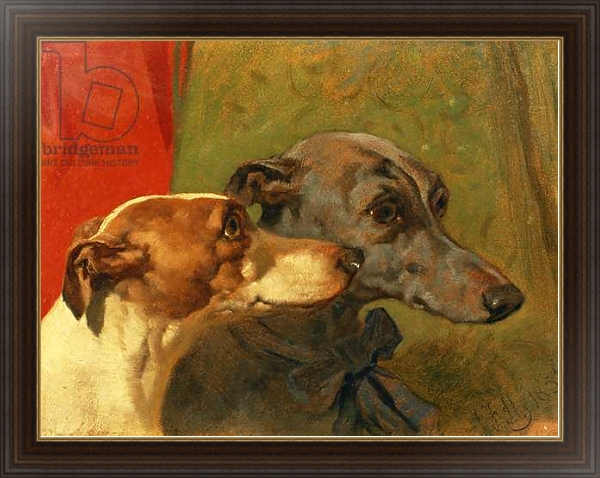Постер The Greyhounds 'Charley' and 'Jimmy' in an Interior с типом исполнения На холсте в раме в багетной раме 1.023.151