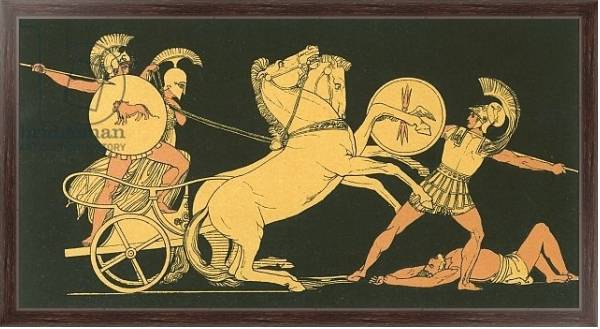 Постер Diomed casting his spear againt Ares с типом исполнения На холсте в раме в багетной раме 221-02