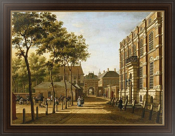 Постер The Hague: the Mauritspoort and the Binnenhof Seen Across the Plein, 1773 с типом исполнения На холсте в раме в багетной раме 1.023.151