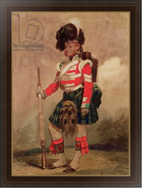 Постер A Soldier of the 79th Highlanders at Chobham Camp in 1853 с типом исполнения На холсте в раме в багетной раме 1.023.151