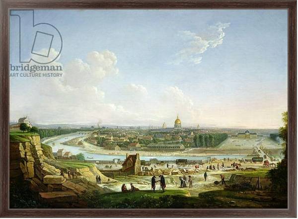 Постер General View of Paris from the Chaillot Hill, 1818 с типом исполнения На холсте в раме в багетной раме 221-02