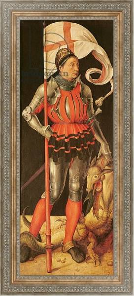Постер Stephan Paumgartner portrayed as Saint George, left panel of the Paumgartner Altarpiece, c.1500 с типом исполнения На холсте в раме в багетной раме 484.M48.310