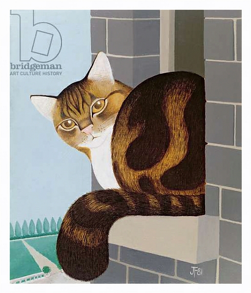 Постер Cat on a Window Sill с типом исполнения На холсте в раме в багетной раме 221-03