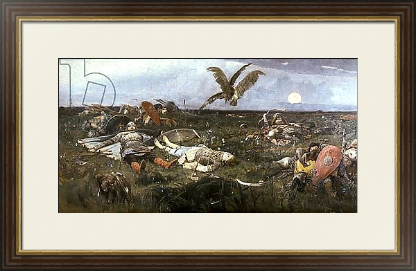 Постер After the Battle between Prince Igor Svyatoslavich of Kiev and the Polovtsy, 1880 с типом исполнения Под стеклом в багетной раме 1.023.036