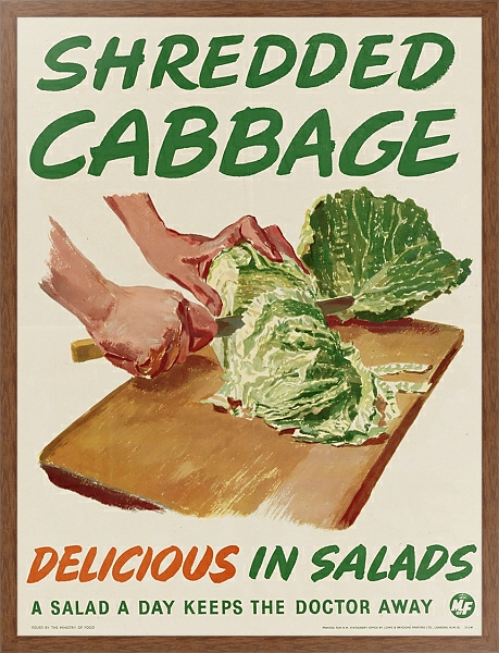 Постер Shredded Cabbage; Delicious in Salads с типом исполнения На холсте в раме в багетной раме 1727.4310