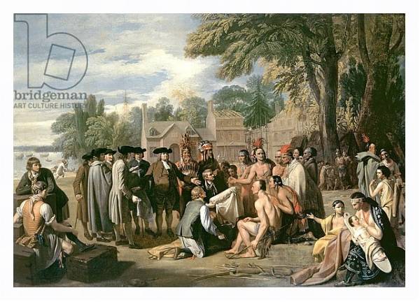 Постер William Penn's Treaty with the Indians in November 1683, 1771-72 с типом исполнения На холсте в раме в багетной раме 221-03