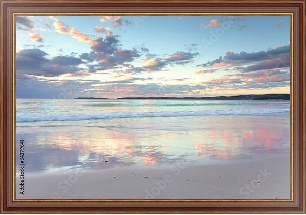Постер Рассвет в пастельных тонах на берегу моря, Южный Уэльс, Австралия с типом исполнения На холсте в раме в багетной раме 35-M719P-83