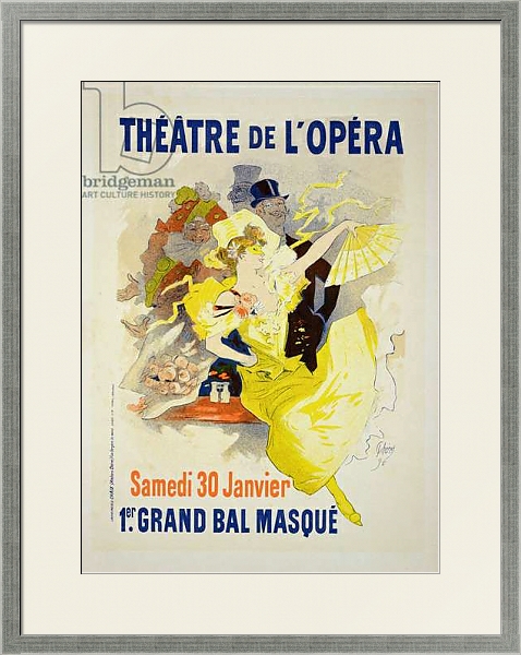 Постер Reproduction of a poster advertising the first 'Grand Bal Masque', Theatre de L'Opera, Paris, 1896 с типом исполнения Под стеклом в багетной раме 1727.2510