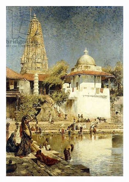 Постер The Ganges at Benares, с типом исполнения На холсте в раме в багетной раме 221-03