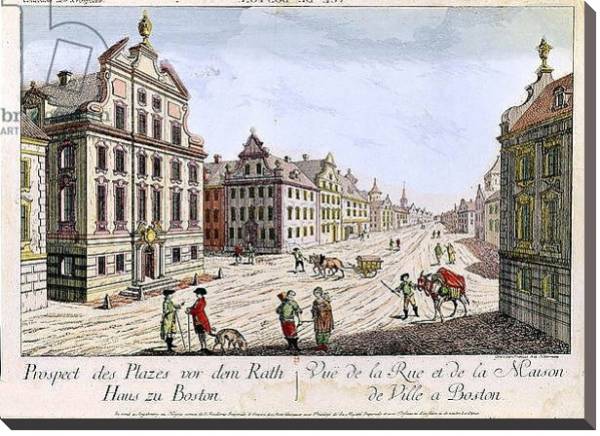 Постер View of the Town Hall, Boston с типом исполнения На холсте без рамы