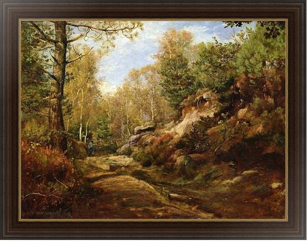 Постер Pines and Birch Trees or, The Forest of Fontainebleau, c.1855-57 с типом исполнения На холсте в раме в багетной раме 1.023.151