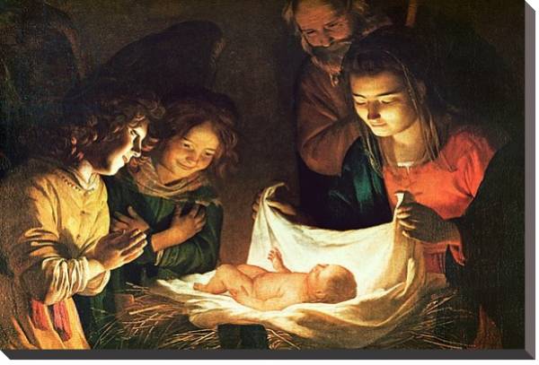 Постер Adoration of the baby, c.1620 с типом исполнения На холсте без рамы
