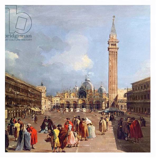 Постер Piazza San Marco, Venice, c.1760 с типом исполнения На холсте в раме в багетной раме 221-03