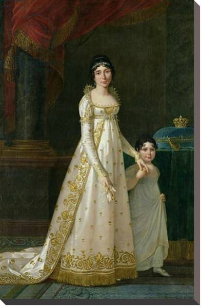 Постер Portrait of Marie-Julie Clary Queen of Naples with her daughter Zenaide Bonaparte 1807 с типом исполнения На холсте без рамы