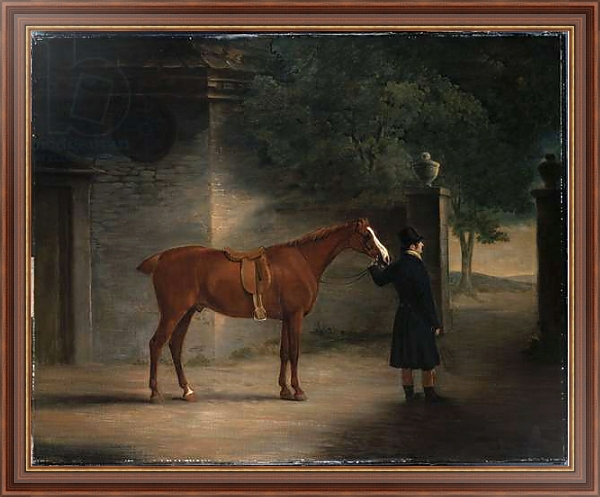 Постер A Hunter and a Groom in a Courtyard, 1816 с типом исполнения На холсте в раме в багетной раме 35-M719P-83