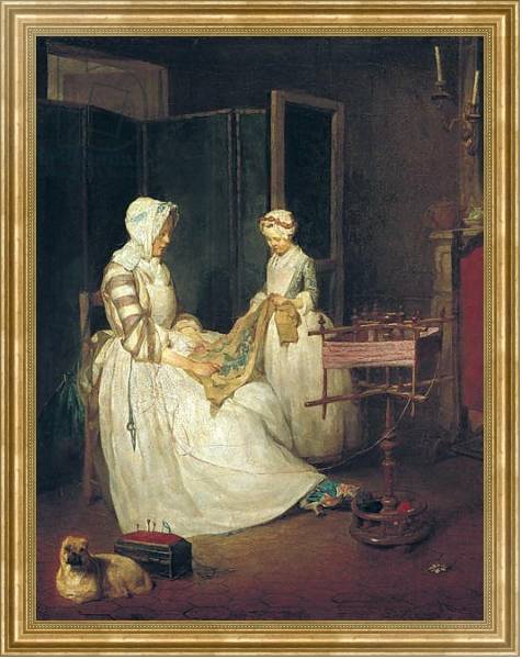 Постер The Laborious Mother, c.1740 с типом исполнения На холсте в раме в багетной раме NA033.1.051