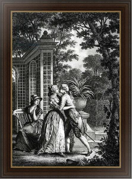 Постер The First Kiss of Love, illustration from 'La Nouvelle Heloise' by Jean-Jacques Rousseau с типом исполнения На холсте в раме в багетной раме 1.023.151