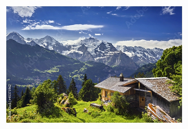 Постер Австрия, горный пейзаж с типом исполнения На холсте в раме в багетной раме 221-03
