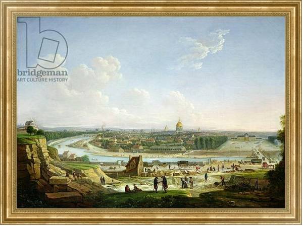 Постер General View of Paris from the Chaillot Hill, 1818 с типом исполнения На холсте в раме в багетной раме NA033.1.051