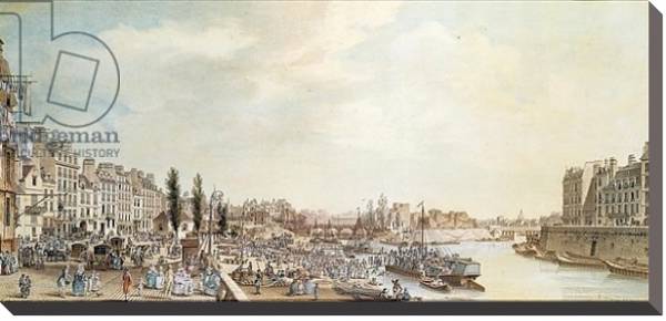 Постер View of the Port Saint-Paul, Paris, 1782 с типом исполнения На холсте без рамы