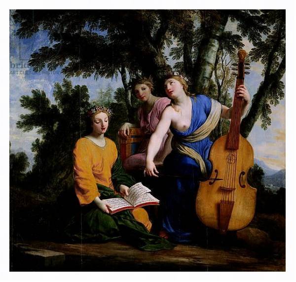 Постер The Muses Melpomene, Erato and Polymnia, 1652-55 с типом исполнения На холсте в раме в багетной раме 221-03