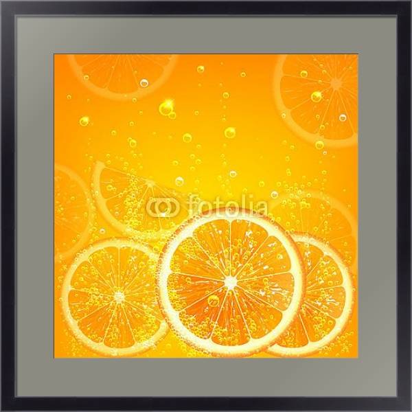 Постер Апельсиновый сок 4 с типом исполнения Под стеклом в багетной раме 221-01