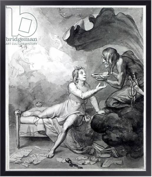 Постер Thomas Chatterton receives a bowl of poison from Despair с типом исполнения На холсте в раме в багетной раме 221-01
