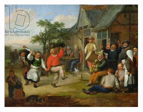Постер The Peasants' Dance, 1678 с типом исполнения На холсте в раме в багетной раме 221-03