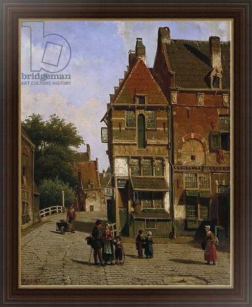 Постер A Dutch Street Scene с типом исполнения На холсте в раме в багетной раме 1.023.151