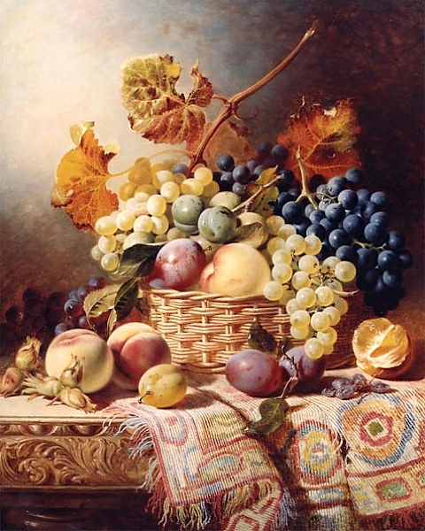 Постер Натюрморт с фруктами с типом исполнения На холсте без рамы