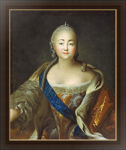 Постер Портрет императрицы Елизаветы Петровны 3 с типом исполнения На холсте в раме в багетной раме 1.023.151