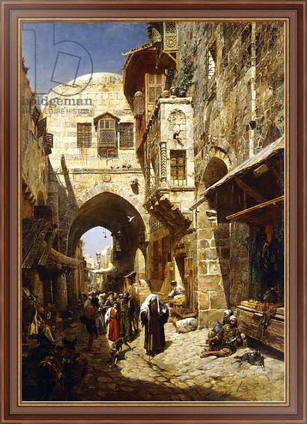 Постер Davidstrasse, Jerusalem, 1887 с типом исполнения На холсте в раме в багетной раме 35-M719P-83