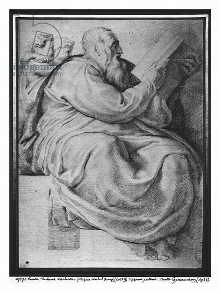 Постер The Prophet Zacharias, after Michelangelo Buonarroti с типом исполнения На холсте в раме в багетной раме 221-03