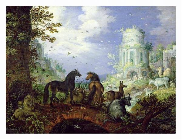 Постер Orpheus Charming the Animals, 1626 с типом исполнения На холсте в раме в багетной раме 221-03