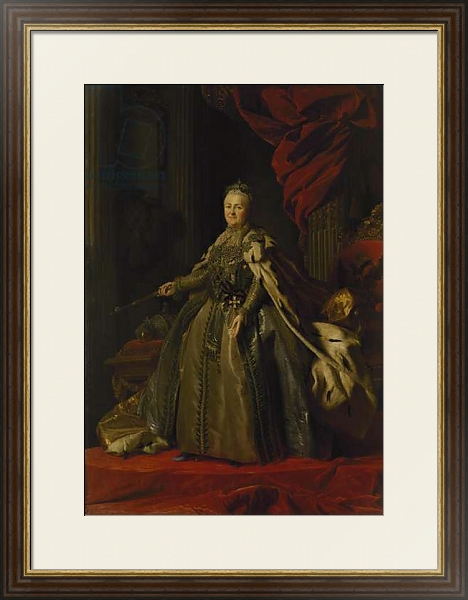 Постер Portrait of Catherine II, 1776-77 с типом исполнения Под стеклом в багетной раме 1.023.036